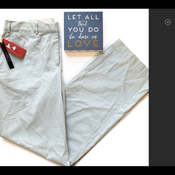 Tapemeasure Pants - Tapemeasure | Mint Green Pencil Striped Trousers